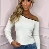 Hot Mind Your Business White Off The Shoulder Top Tops