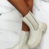 Hot Modern Lux Cream Diamond Embellished Chelsea Boots Limited Edition Boots