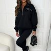 Clearance Bring The Style Black Manhattan Embroidered Zip Sweatshirt Loungewear