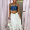 Clearance Boho Chic White Crochet Layered Skirt Skirts