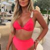 Hot Sicilian Crush Pink High Waist Embellished Bikini Swimwear