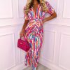 New Love You Always Multi Printed Ruched Dress Summer Dresses