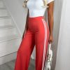 Hot My Hero Coral Twin Side Stripe Trousers Trousers & Leggings