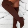 Best Roxxie Chocolate Brown Stretch Knit Over The Knee Boots Boots