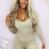 Wholesale Everyday Kisses Beige Ribbed Athleisure One Piece Athleisure