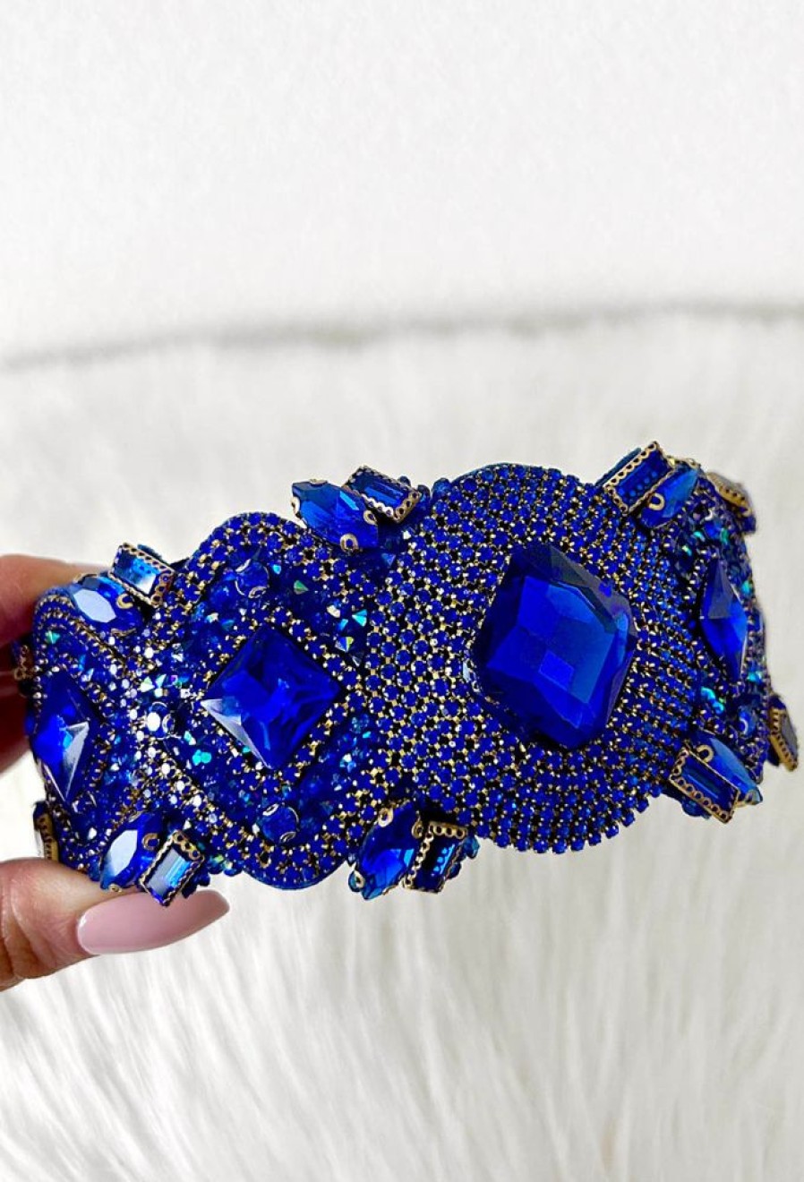 Best Jewel Majesty Cobalt Rhinestone Headband Hair Accessories