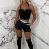 New Leather Luxe Black Faux Leather High Waisted Flared Shorts Limited Edition Shorts