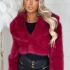 Best Furever Yours Red Premium Faux Fur Shawl Jacket Coats And Jackets