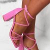 Clearance Best You Ever Had Pink Strap Block Heels High Heels