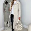 Clearance Quilted Dreams Nude Box Quilted Tie Waist Coat Coats And Jackets