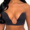 Online Ultimate Push Up Deep Plunge Black Backless Stick On Side Panel Bra Bras & Shapewear