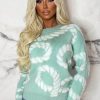 Online Couture Comfort Mint Green Luxury Rope Detail Knitted Jumper Knitwear