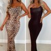 Best Cheetah Fever Brown Reversible Backless Maxi Dress Dresses