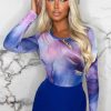 Hot Mermaid Vibes Purple Mesh Bodysuit Bodysuits