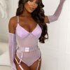 Wholesale Entice Me Lilac Sheer Mesh 3-Piece Lingerie Set Lingerie