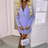 Hot Boss Babe Energy Lilac Pastel Blazer Dress Dresses