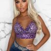 Online Sugar Coated Lilac Sequin Crop Top Crop Tops & Bralets