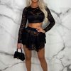 Clearance Love Of Lace Black Lace Rara Skirt Co-Ord Set Co-Ords