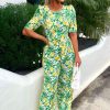 Hot Fond Of You Multi Floral Printed Tie Waist Jumpsuit Jumpsuits