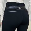 Wholesale Fierce Chick Black Zip Detail Leggings Trousers & Leggings