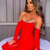 Clearance Diva Style Red Diamante Trim Corset Bandage Dress Bandage