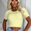 New I Dream Of You Yellow Ultra Soft Fluffy Jumper Crop Tops & Bralets