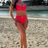 Wholesale Beachy Gems Pink Push Up Cup Diamante Buckle Bikini Swimwear