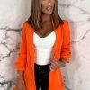 Wholesale Always Iconic Orange Shawl Ruched Sleeve Blazer Coats And Jackets