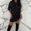 Hot True Diamond Black Gem T-Shirt Dress Summer Dresses