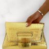 Online To Be Seen Gold Clutch Bag Bags