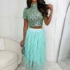 Online Cloud Nine Mint Green Waterfall Midi Skirt Skirts