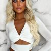 Online That Feeling White Stetch Cut Out Crop Top Tops