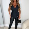 Hot Real Attraction Black Stretch Wrap Top Tops