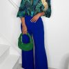 Hot I See Fire Cobalt High Waisted Wide Leg Trousers Trousers & Leggings