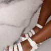 Wholesale Dream Babe White Chunky Strap Sandals Sandals