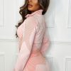 Best Treat Days Coral 3 Piece Textured Athleisure Set Loungewear