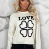 Best Love Note Cream Love Embroidered Knit Jumper Limited Edition Tops