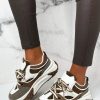 New Casual Slay Brown Contrast Platform Trainers Trainers