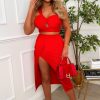 New Senorita Sass Red Midi Skirt Padded Cup Co-Ord Co-Ords