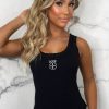 New My Reality Black Embroidered Vest Top Tops