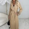 Online Pure Destiny Camel Faux Fur Trimmed Belted Coat Coats And Jackets