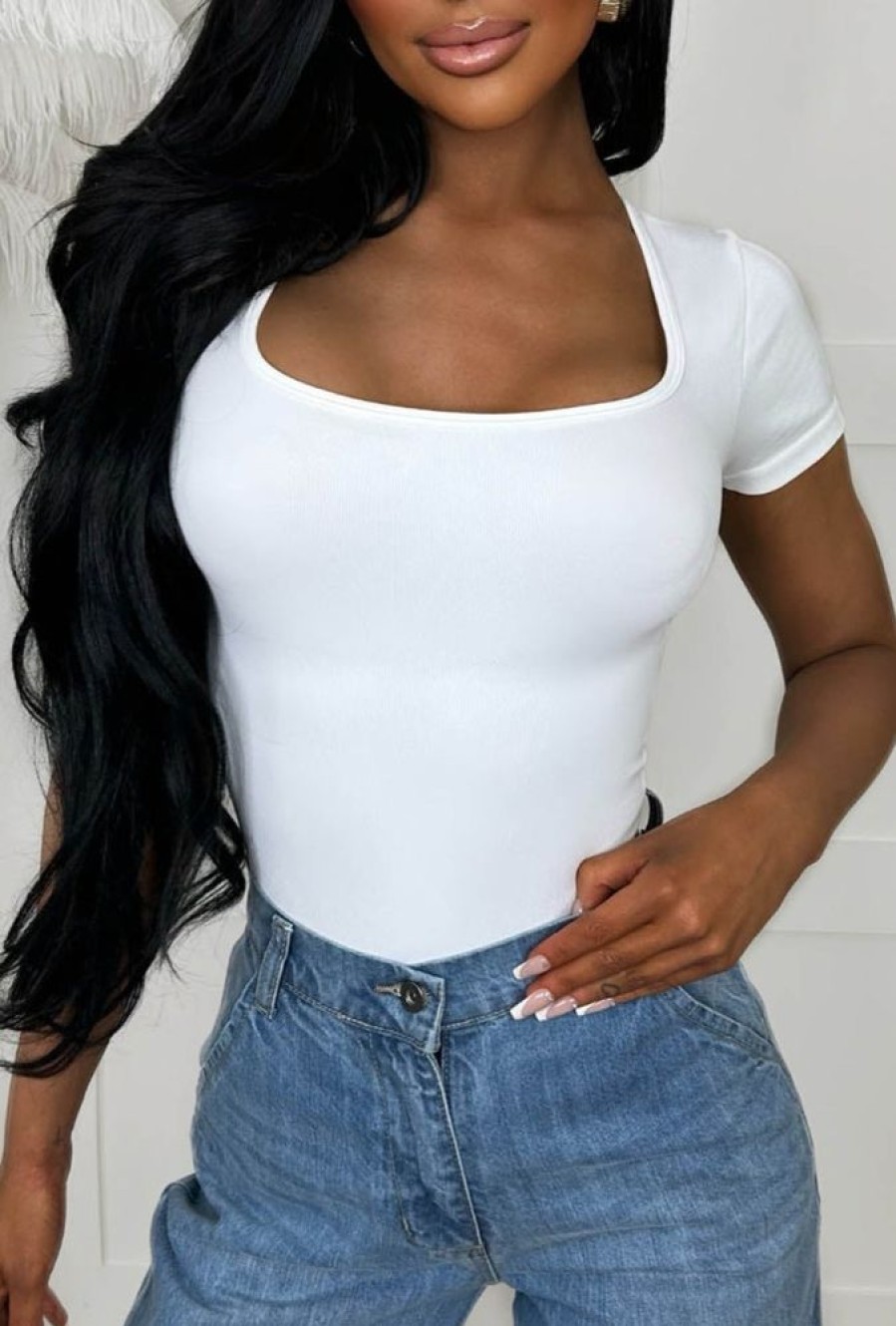 Best Keep Me Cinched White Ultra Waist Sculpt Bodysuit Tops