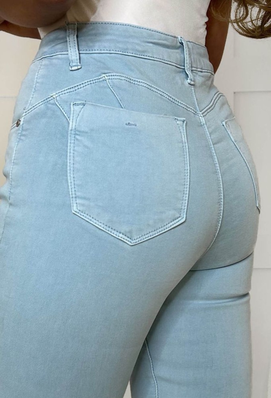 Wholesale Endlessly Yours Light Blue Stretch Push Up Jeans Jeans