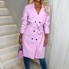 Wholesale Coco Desire Pink Belted Trench Coat Limited Edition Coats And Jackets