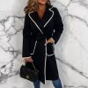 Best Chic Love Black Contrast Stitch Belted Coat Coats And Jackets