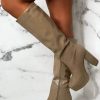 Clearance Love Connection Taupe Super High Platform Knee Boots Limited Edition Boots