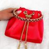 Wholesale Elegant Charm Red Satin Diamante Embellished Handle Bag Bags