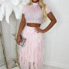 Online Cloud Nine Blush Pink Waterfall Midi Skirt Skirts